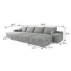 135 Inch Camel Modular Cloud Sofa with 3 Ottomans for Apartment Living Room (Plush Corduroy Fabric) - 3 of 4