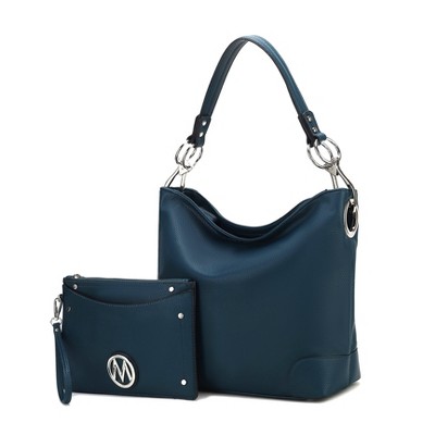MKF Collection Viviana Vegan Leather Hobo Bag with Matching Wristlet by Mia K