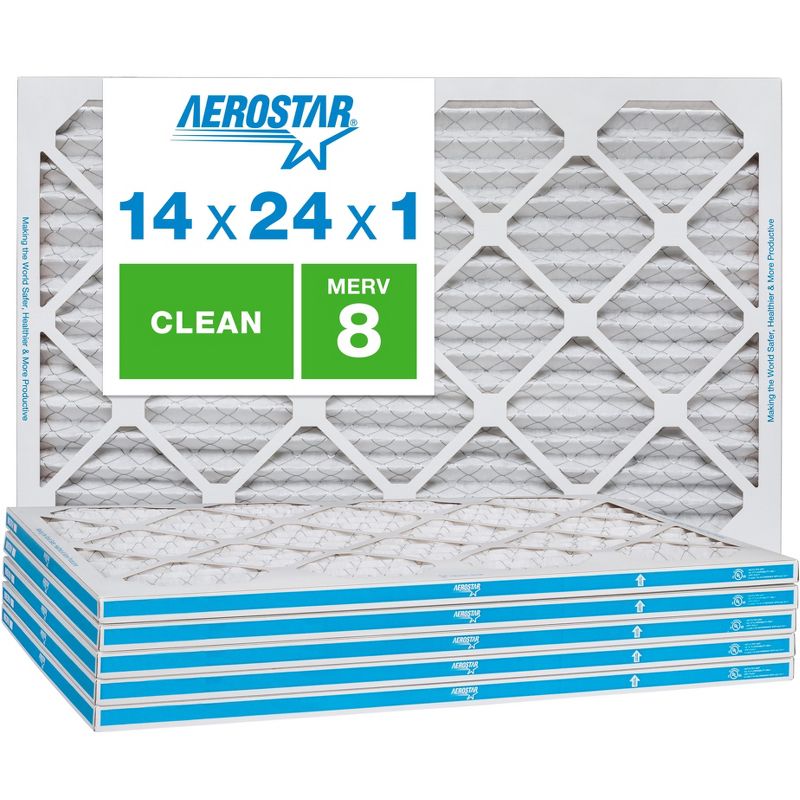 Aerostar AC Furnace Air Filter - Dust - MERV 8 - Box of 6, 1 of 3