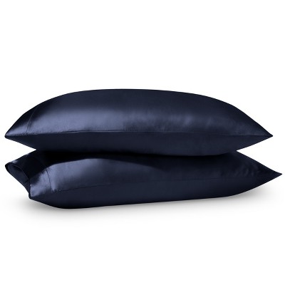 Midnight Blue Satin Standard/Queen Pillowcase Set