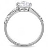 Slickblue Polished Stainless Steel Ring with Clear CZ - Classic Round Design, Women's Fashion Ring, Size 5-10 - 3 of 4