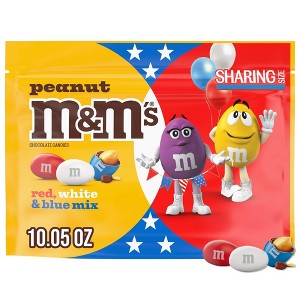M&M's Peanut Red White Blue Mix Chocolate Candies - 10.05oz - 1 of 4