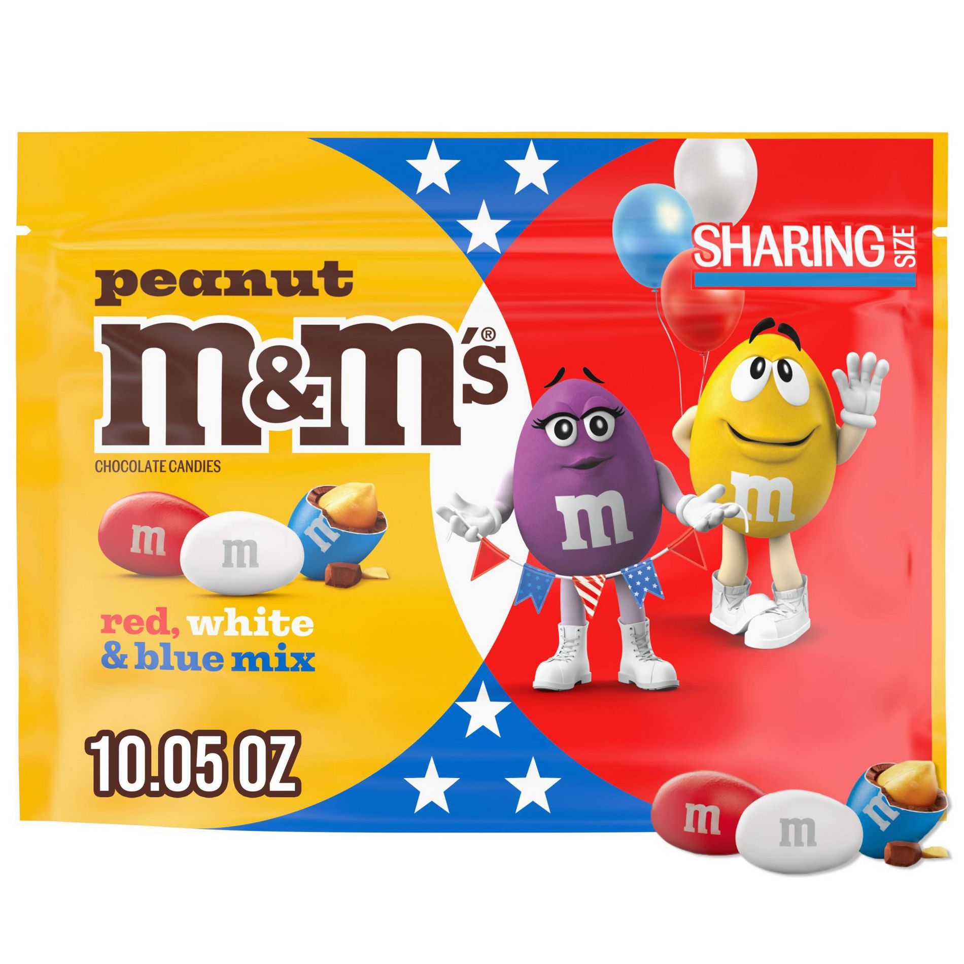 M&M's Peanut Red White Blue Mix Chocolate Candies - 10.05oz