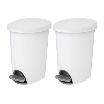 Nine Stars 2.6 Gallon Trash Can, Slim Step On Bathroom Trash Can