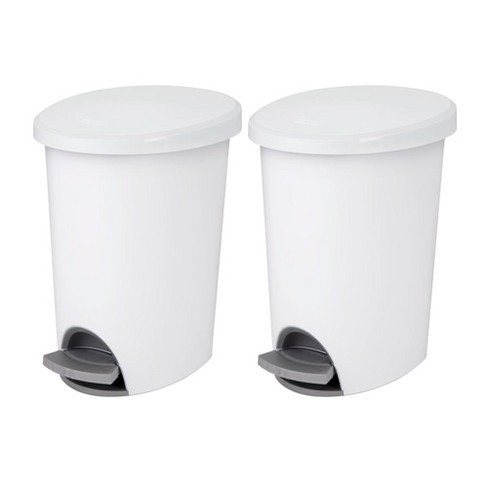 2.6 Gal. Stainless Steel Rectangular Liner Open Top Trash Can (2-Pack)