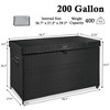Bigget Outdoor 200 Gallon Steel Wicker Patio Deck Storage Box,Black - 4 of 4