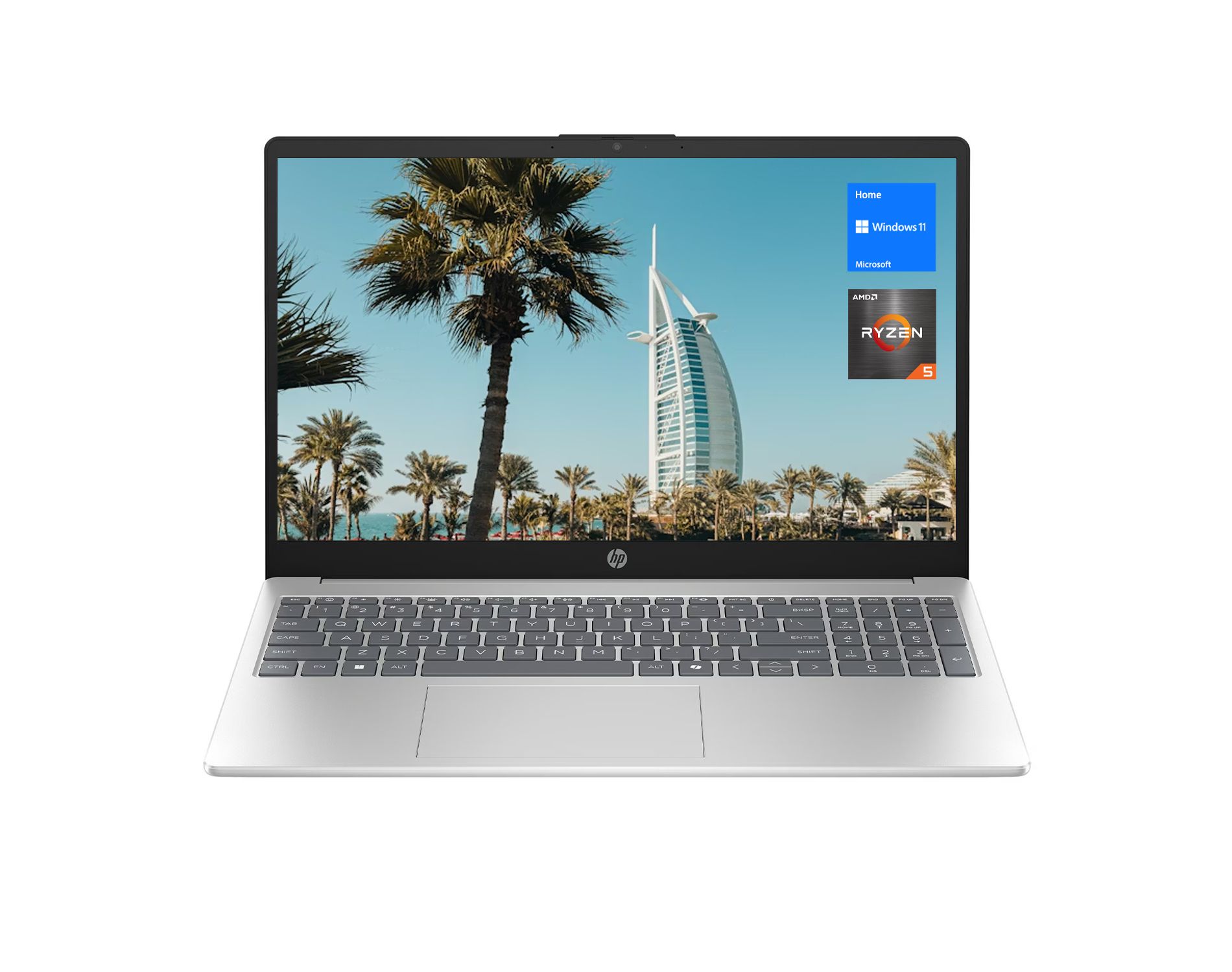 HP Essential X 15-fc0025wm 15.6" FHD Touchscreen Laptop, AMD Ryzen 5 7520U, 8GB RAM, 128GB SSD, Wi-Fi 6, Windows 11 Home, Silver