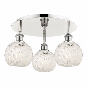 White Mouchette - 3 Light Flush Mount In Modern Style-9 Inches Tall and 17.75 Inches Wide - 1 of 1