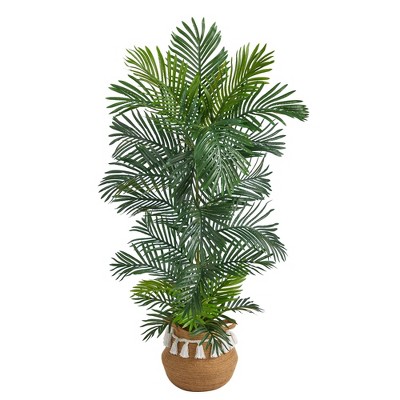 Nearly Natural 5-ft Areca Palm Tree In Boho Chic Handmade Natural ...