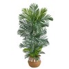 Nearly Natural 5-ft Areca Palm Tree in Boho Chic Handmade Natural Cotton Woven Planter with Tassels UV Resistant - 2 of 4