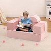 Kids Play Couch, 6Pcs Modular Kids Play Sofa for Playroom Bedroom, Kids Modular Couch Kids Convertible Sofa with Removable Cover - 2 of 4