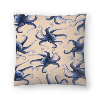 Americanflat Coastal Minimalist Nautical Octopus Pattern By Jetty Home Throw Pillow