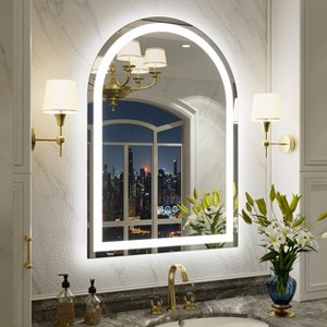 Apmir Super Bright 192 LEDs/m LED Lighted Anti-Fog Tempered Glass Arched Bathroom/Vanity Mirror with ETL & 3-Year Warranty - 1 of 4