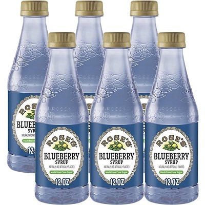Rose’s Blueberry Syrup 6 Pack 12 OZ Bottle, | Perfect for Cocktails, Beverages, and Mixers