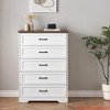 5/6 Drawers Dresser for Bedroom,Chest of Drawers with Wide Metal Handle,Farmhouse Modern Wooden Tall Dresser,Natural Texture,Storage Organizer Dresser - 3 of 4