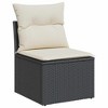 vidaXL Garden Sofa Black PE rattan  UV-resistant materials - 2 of 4