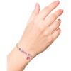 Barbie Silver Plated Bar Pink Crystal Heart Bracelet - 4 of 4