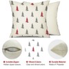 Christmas Pillow Covers 18x18 inch Set of 2 Christmas Tree Decorative Red and Gray Throw Pillow Covers - 2 of 4