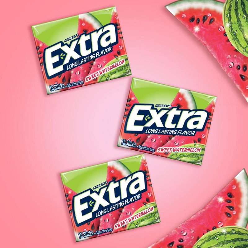 Extra Sweet Watermelon Sugar-Free Gum - 15 sticks/3pk, 4 of 10