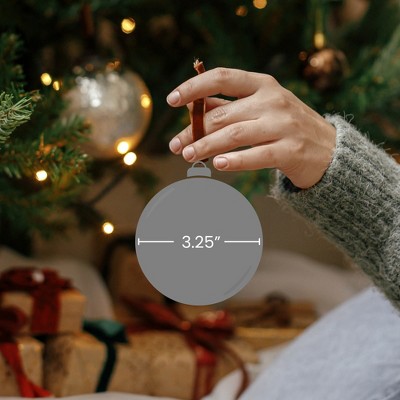 Gray and Clear Glass Ball Christmas Ornaments Set