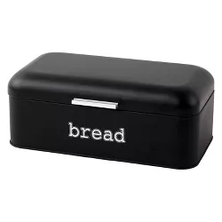 Juvale Matte Black Stainless Steel Bread Box for Kitchen Counter, Dry Food Storage Containers, 16.75 x 9 x 6.5 In