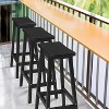 Outdoor Wooden Bar Stools, Fir Wood Patio Barstools Waterproof & Weather-Resistant Outdoor Bar Chairs for Patio, Garden, Deck, Poolside, and BBQ - 3 of 4