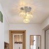 DAKAFUL Crystal Semi - Flush Mount Ceiling Light,Modern Ceiling Fixture for Living Room/Hallway/Entryway - 4 of 4