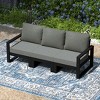 WestinTrends Montara Outdoor HDPE All-Weather Modern Deep Seating Patio Sofa with Waterproof Cushions - 2 of 4