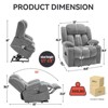 ChicFurnit Living Room Chair Arm Accent Chair Power Lift Recliner with Massage Heat and Cup Holders Elder Chair for Living Room, Gray / Blue / Beige - 3 of 4