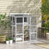 PawHut Catio, Outdoor Cat Enclosure Window Box Wooden Cat House w/ Weather Protection Roof for 2 Kitties with Resting Box, Platforms & Bridge - 3 of 4