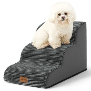 Cozy Kiss PetSafe Curved Dog Stairs – Foam Ramp for Small Pets, Non-Slip Ladder for Bed & Sofa with Waterproof Cover - 1 of 4