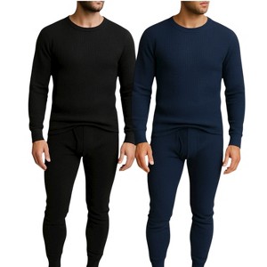 Mens 2 Pack Thermal Set 4 Piece Top and Bottom Full Sets - 1 of 1