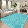 Scalloped Stylish Area Rugs, Non-Slip Short Pile Living Room Rug, Machine Washable for Dining, Bedroom, Home Office - 3 of 4