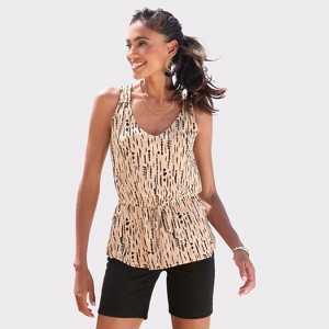Women's Back Cut Out Print Top - LASCANA - 1 of 4