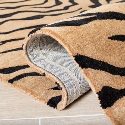 Handmade Black and Gold Tufted Wool Area Rug 3'6" x 5'6"