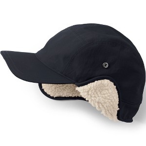 Lands' End Men's Squall High Pile Fleece Lined Waterproof Winter Hat - X Large - Black - 1 of 2