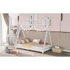 Twin Size House Platform Bed with Triangle tructure,White - 3 of 4