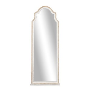 Wood Window Pane Inspired Wall Mirror with Arched Top Brown - Olivia & May: Vertical Hanging, Country Cottage Decor - 1 of 4