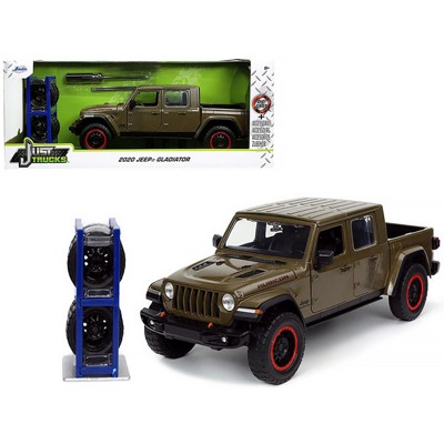 2020 Jeep Gladiator Rubicon Pickup Truck Dark Green Metallic with Extra Wheels "Just Trucks" 1/24 Diecast Model Car by Jada