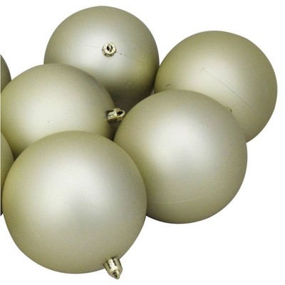 Champagne Gold Shatterproof Matte Christmas Ball Ornament Set, 4"