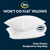 Serta Standard/Queen 2pk Won't Go Flat Pillows White: 300 Thread Count, Cotton Cover, Soft Polyester Fill - image 2 of 4