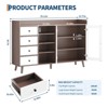 GustoWave 55.5" Buffet Cabinet with Storage,Farmhouse Kitchen Coffee Wine Bar Cabinet with 2 Glass Doors&Adjustable Shelves, Wood Side Board Table - 3 of 4