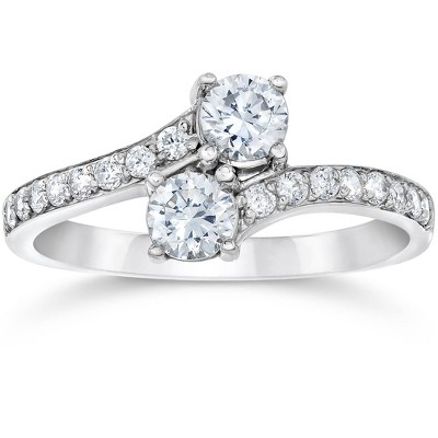 Pompeii3 1 1/2CT Forever Us 2-Stone Two Diamond Ring 14K White Gold