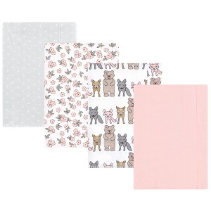 Luvable Friends Hudson Baby Flannel Burp Cloths 4pk Set - 1 of 2