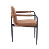 Christopher Knight Home Set of 2 Jeremiah Modern Upholstered Dining Chairs with Iron Frame Brown - 4 of 4