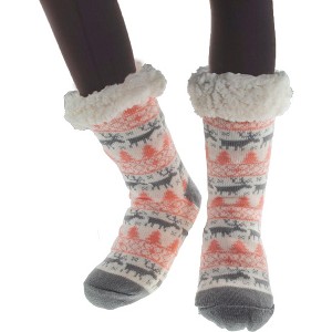 5 Star Super Deals Women's Thermal Fleece Lined Socks – Plush Fleece, Warm & Toasty Footwear – Non-Skid Gripper Bottom - 1 of 4