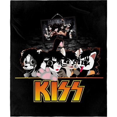 KISS Blanket KISS Kitty Faces Photo Music Band Fleece Throw Blanket