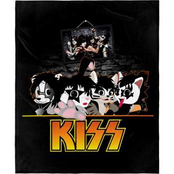 KISS Blanket KISS Kitty Faces Photo Music Band Fleece Throw Blanket Multicoloured