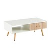 Cesicia Rectangle Coffee Table with Solid Wood Legs, 40.94"L x 21.26"W x 16.34"H - 2 of 4