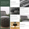 POVISON Modern Round Outdoor Swivel Lounge Chair, Balck Wicker Sofa with Metal Frame, Weather Resistant, Fully Assembled - 4 of 4